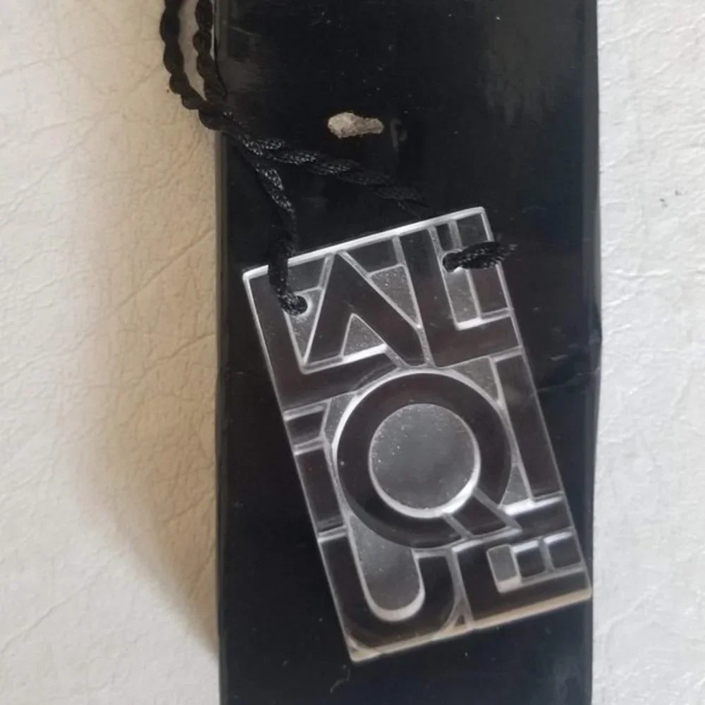 Lalique Crystal Clear Art Deco Logo Letter Pendant